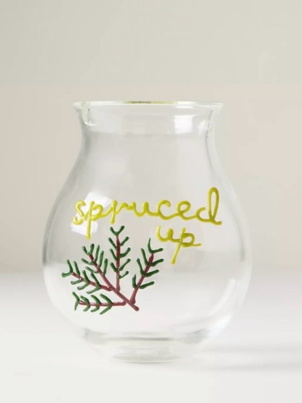 ▪️NWT Anthropologie Festive Holiday Word Play Glass Vase